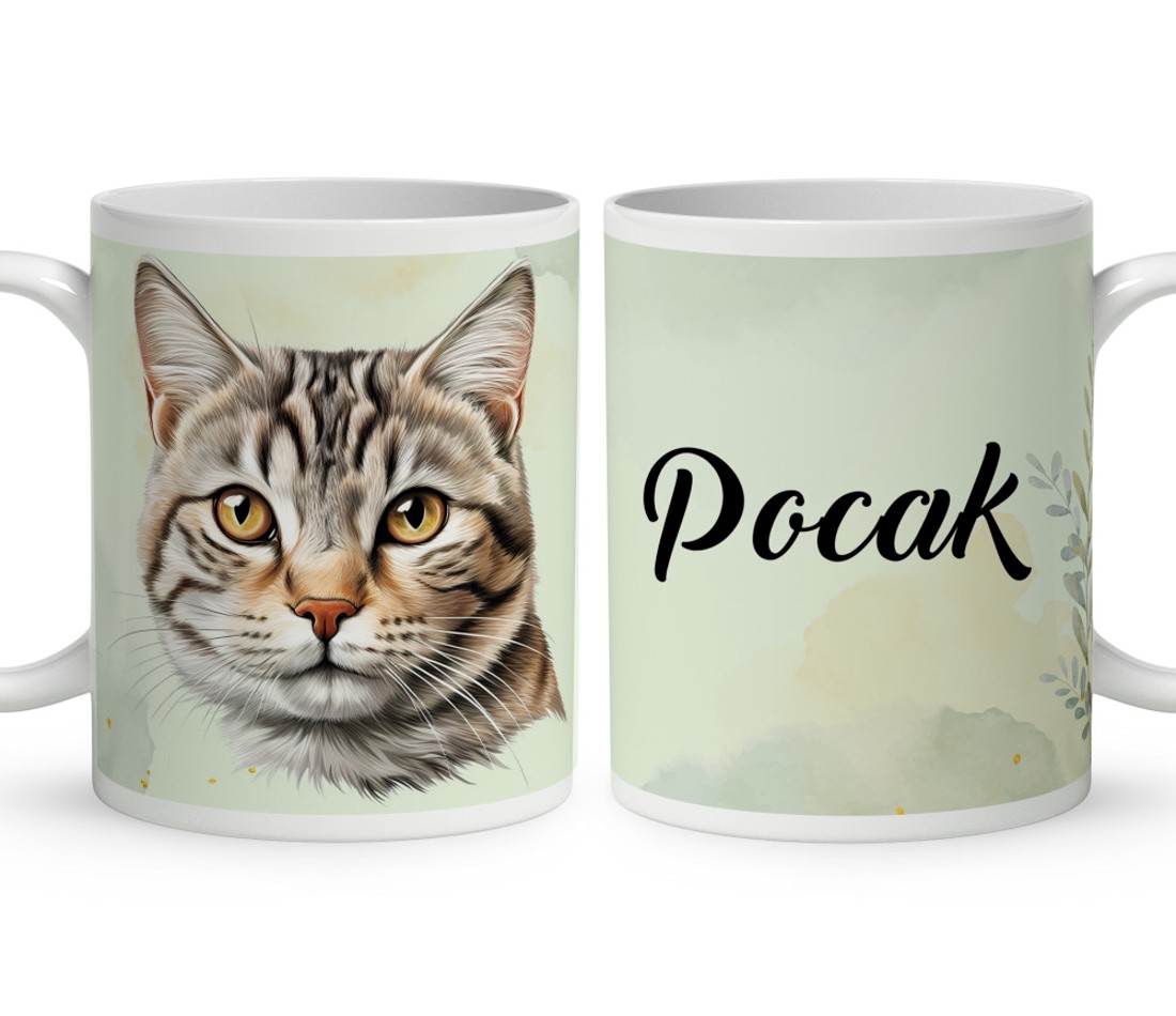 Névvel kérhető - Amerikai rövidszőrű macska portré mintás bögre - otthon & életmód - konyhafelszerelés, tálalás - tálalás - bögre & csésze - Meska.hu