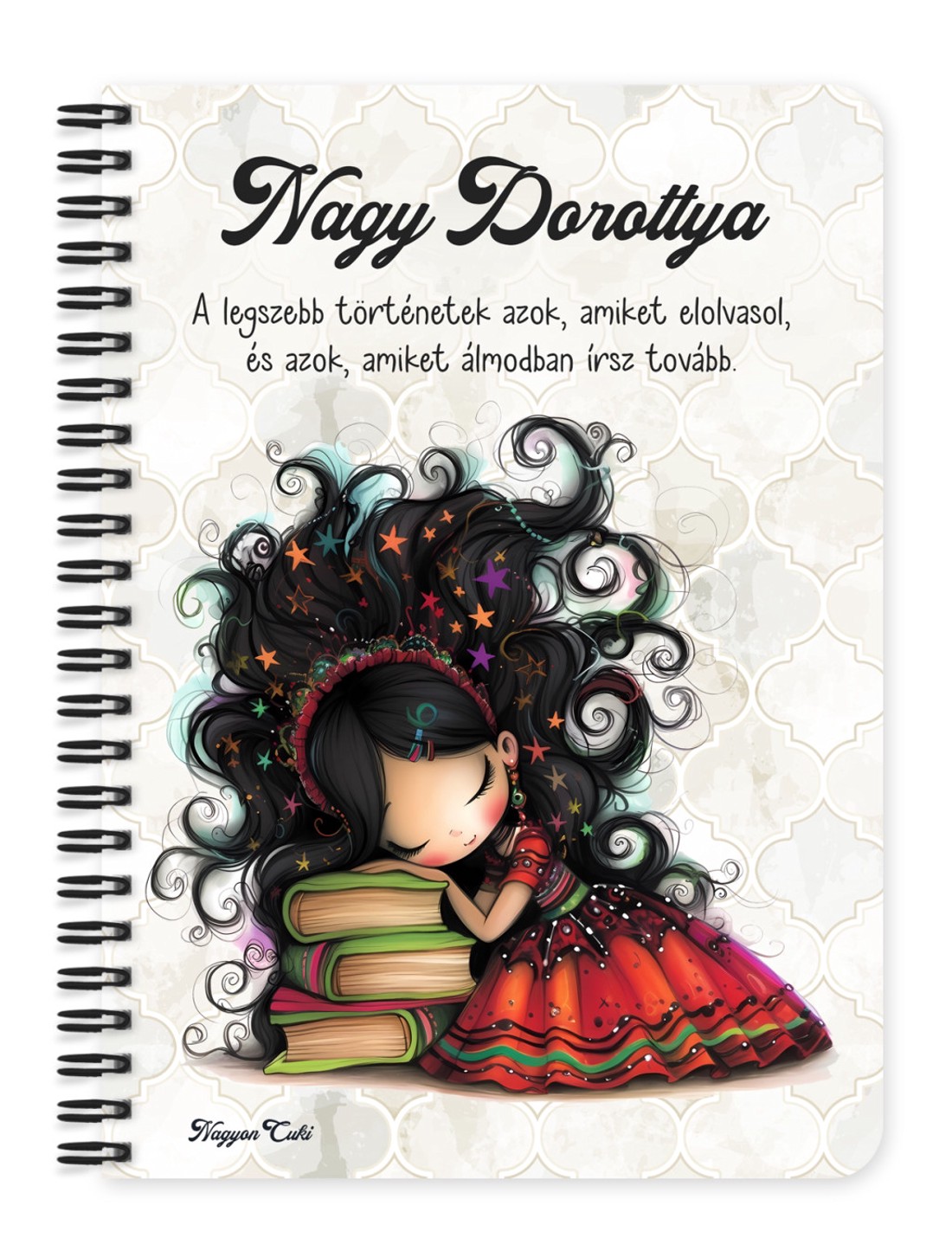 Személyre szabható - Álmodó könyv hercegnő mintás A6-os füzet - otthon & életmód - papír, írószer - jegyzetfüzet & napló - Meska.hu