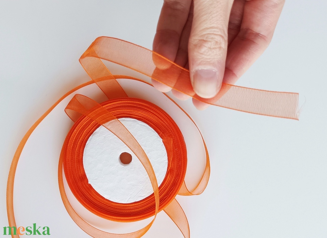 12 mm organza szalag (45 méteres tekercs) - kellékek & szerszámok - rövidáru - szalag, pánt - textilszalag - Meska.hu