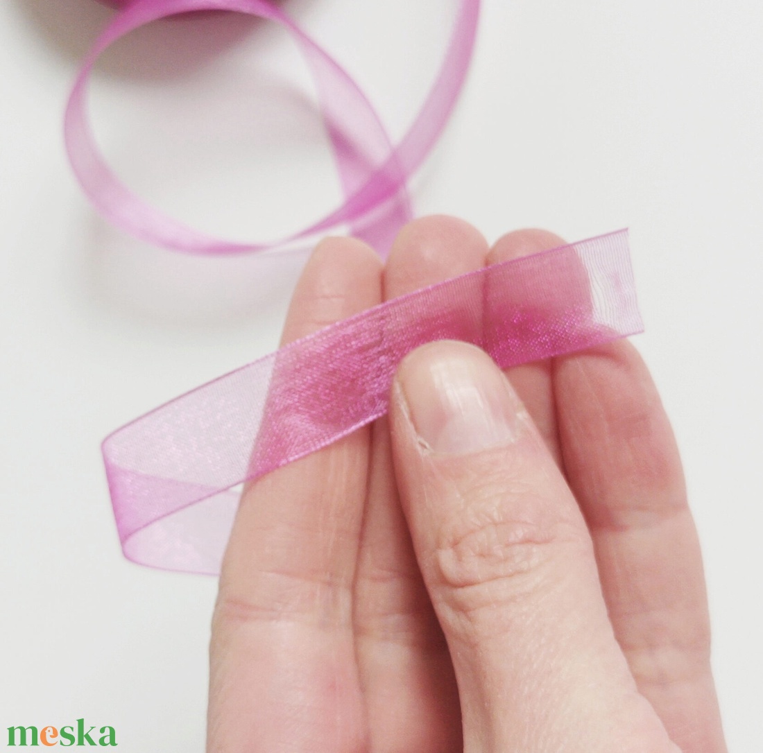 12 mm organza szalag (45 méteres tekercs) - kellékek & szerszámok - rövidáru - szalag, pánt - textilszalag - Meska.hu