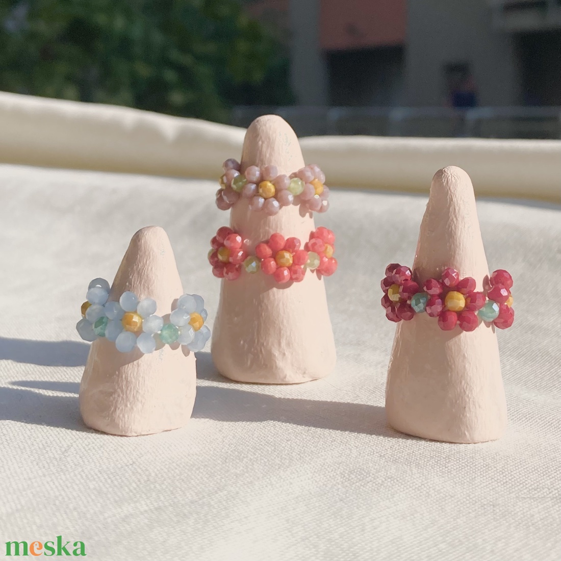 Fleur gyűrű - ékszer - gyűrű - gyöngyös gyűrű - Meska.hu