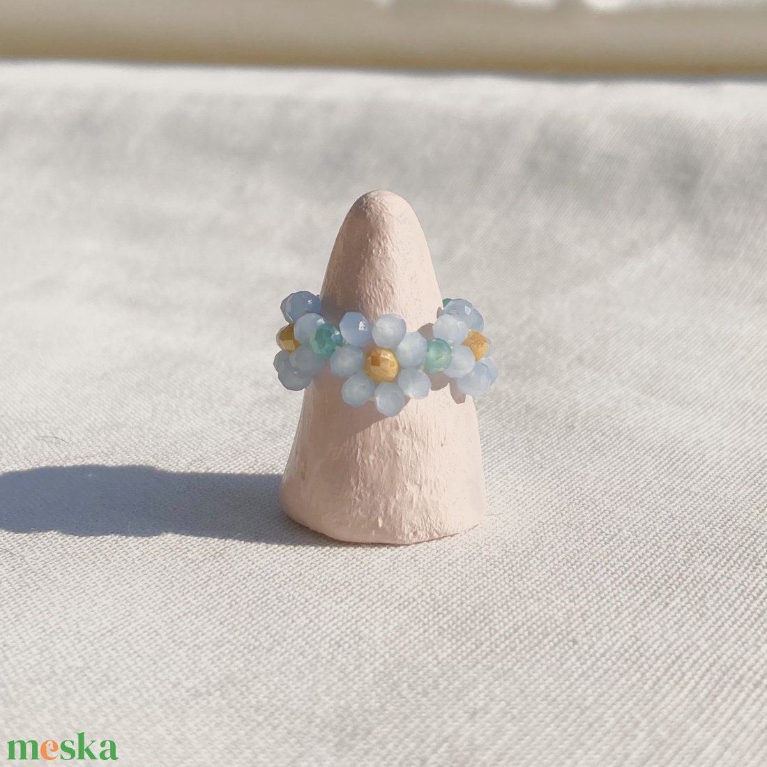 Fleur gyűrű - ékszer - gyűrű - gyöngyös gyűrű - Meska.hu