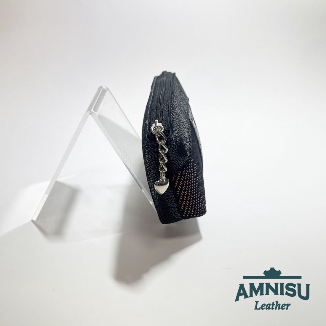 Fekete - bronz mintás egy cipzáras egyenes kristály köves kulcstartó E8020 - táska & tok - kulcstartó & táskadísz - kulcstartó - Meska.hu