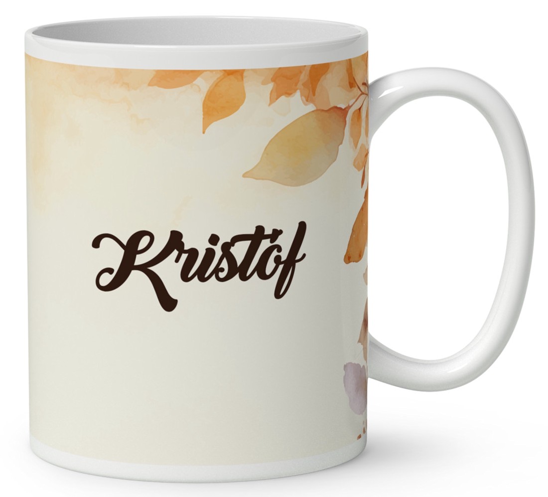 Névvel kérhető - Hintázó őszi manó mintás bögre - otthon & életmód - konyhafelszerelés, tálalás - tálalás - bögre & csésze - Meska.hu