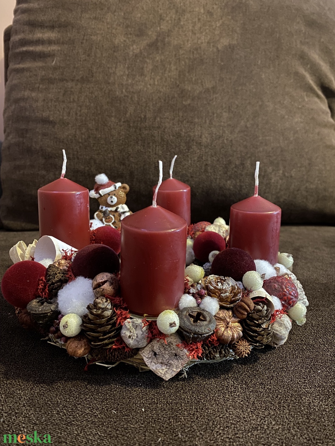 Adventi koszorú bordó - karácsony - adventi díszek - adventi koszorú - Meska.hu Adventi koszorú bordó - karácsony - adventi díszek - adventi koszorú - Meska.hu