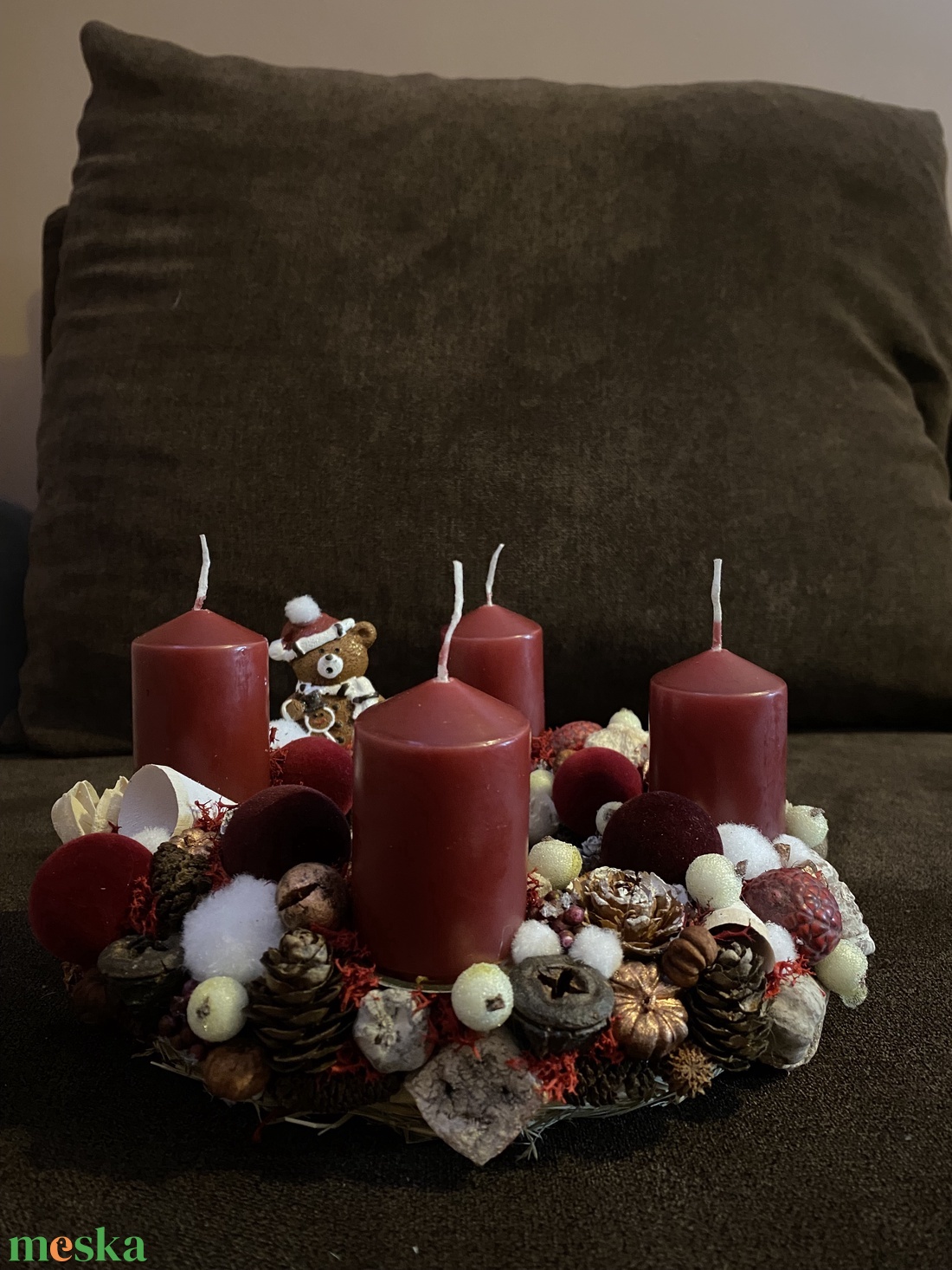 Adventi koszorú bordó - karácsony - adventi díszek - adventi koszorú - Meska.hu Adventi koszorú bordó - karácsony - adventi díszek - adventi koszorú - Meska.hu
