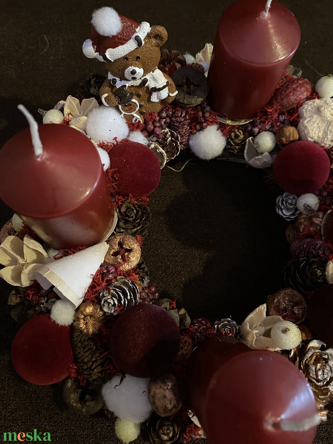 Adventi koszorú bordó - karácsony - adventi díszek - adventi koszorú - Meska.hu Adventi koszorú bordó - karácsony - adventi díszek - adventi koszorú - Meska.hu