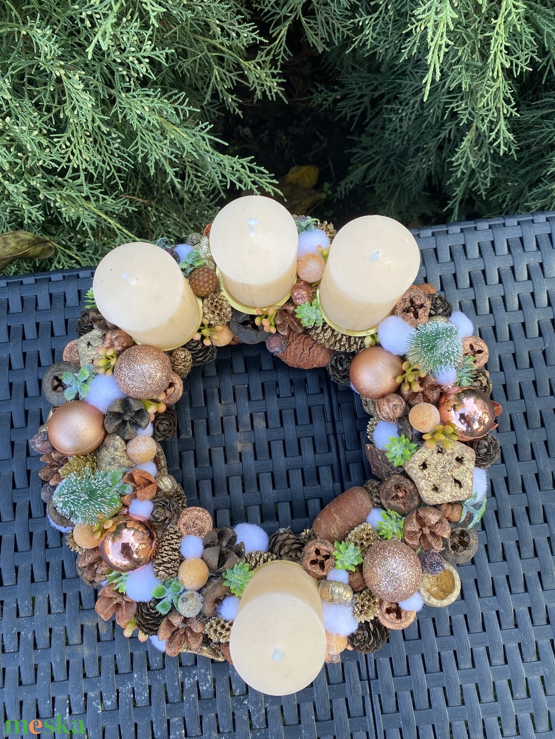 Rosegold adventi koszorú - karácsony - adventi díszek - adventi koszorú - Meska.hu Rosegold adventi koszorú - karácsony - adventi díszek - adventi koszorú - Meska.hu