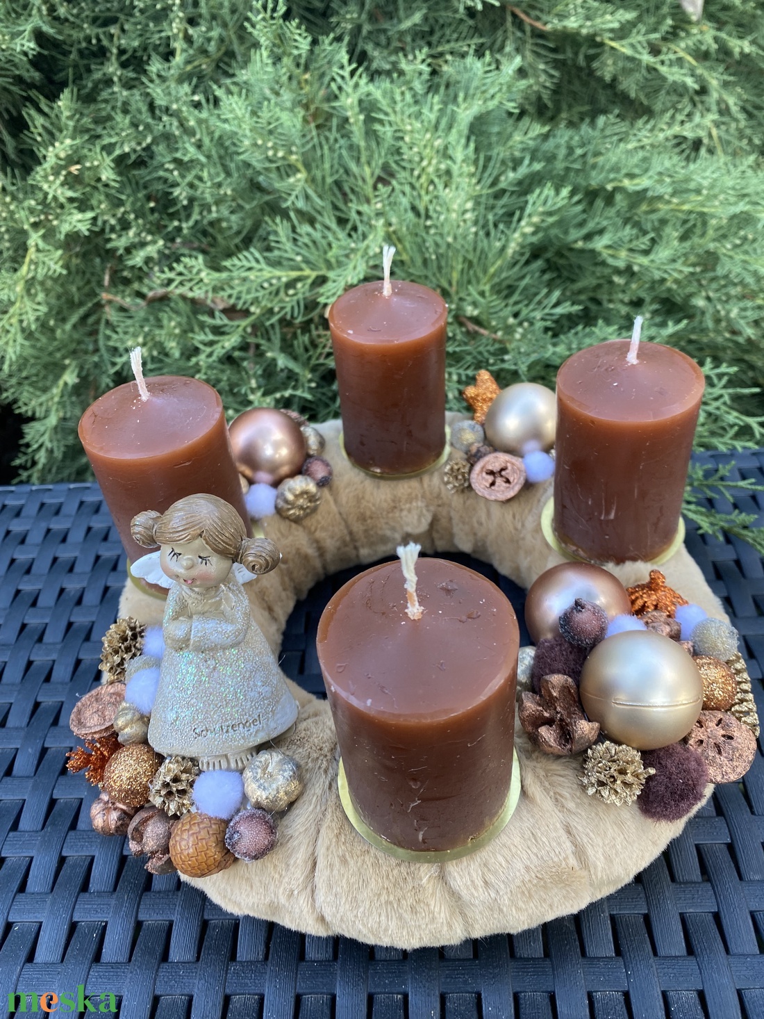 Angyalkás barna adventi koszorú - karácsony - adventi díszek - adventi koszorú - Meska.hu Angyalkás barna adventi koszorú - karácsony - adventi díszek - adventi koszorú - Meska.hu