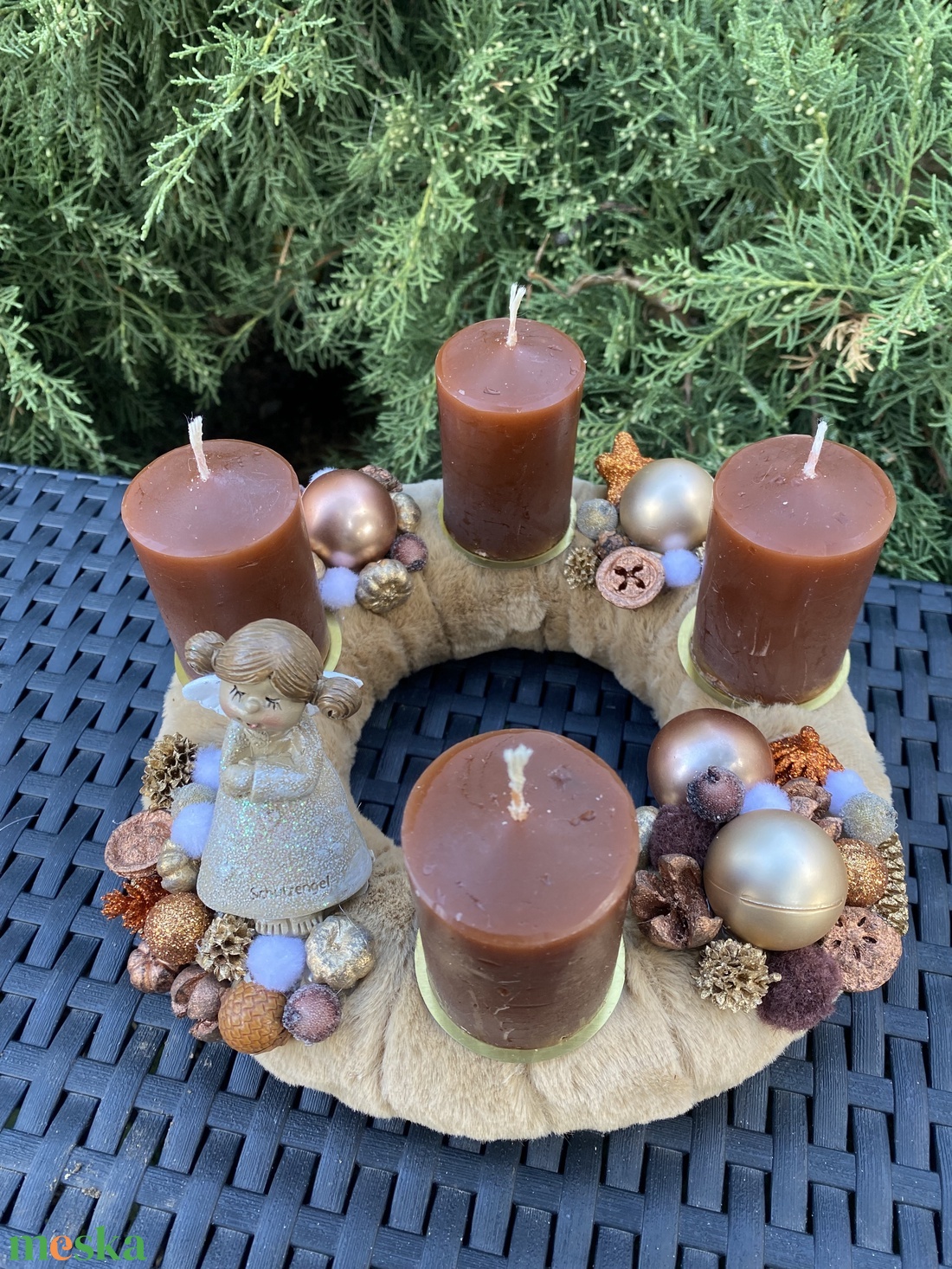 Angyalkás barna adventi koszorú - karácsony - adventi díszek - adventi koszorú - Meska.hu Angyalkás barna adventi koszorú - karácsony - adventi díszek - adventi koszorú - Meska.hu