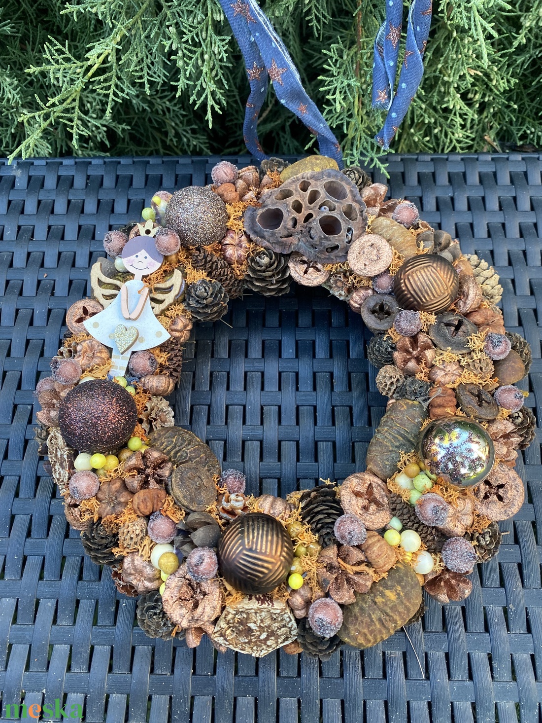 Angyalkás adventi ajtódísz - karácsony - adventi díszek - adventi ajtódísz - Meska.hu