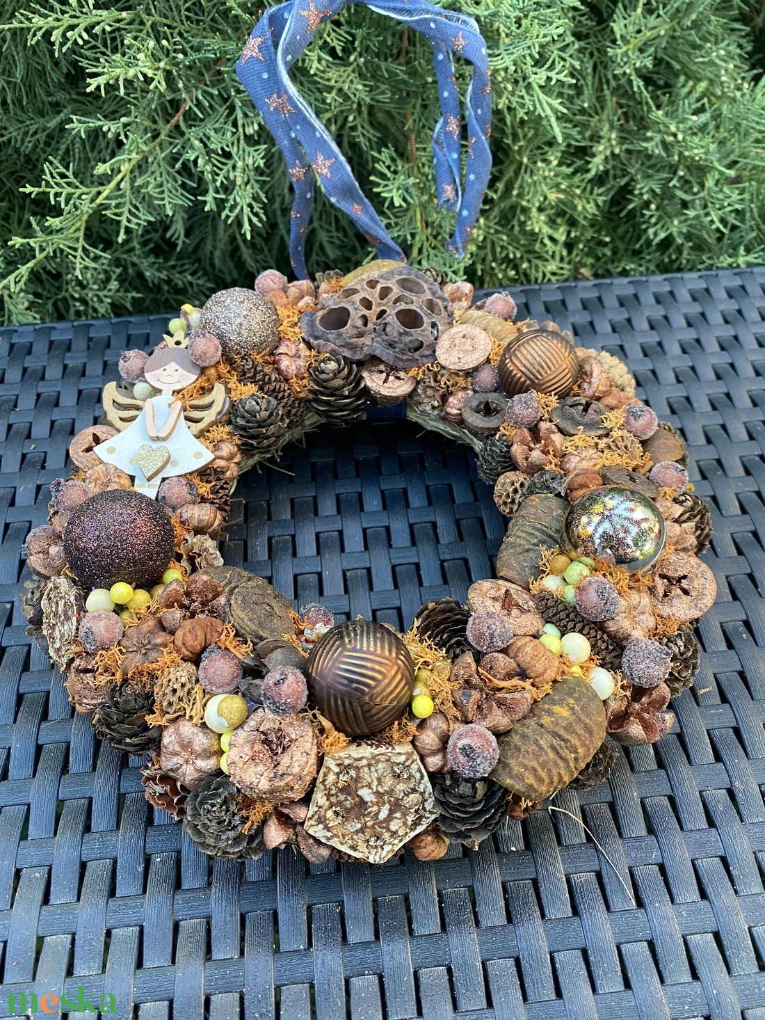 Angyalkás adventi ajtódísz - karácsony - adventi díszek - adventi ajtódísz - Meska.hu