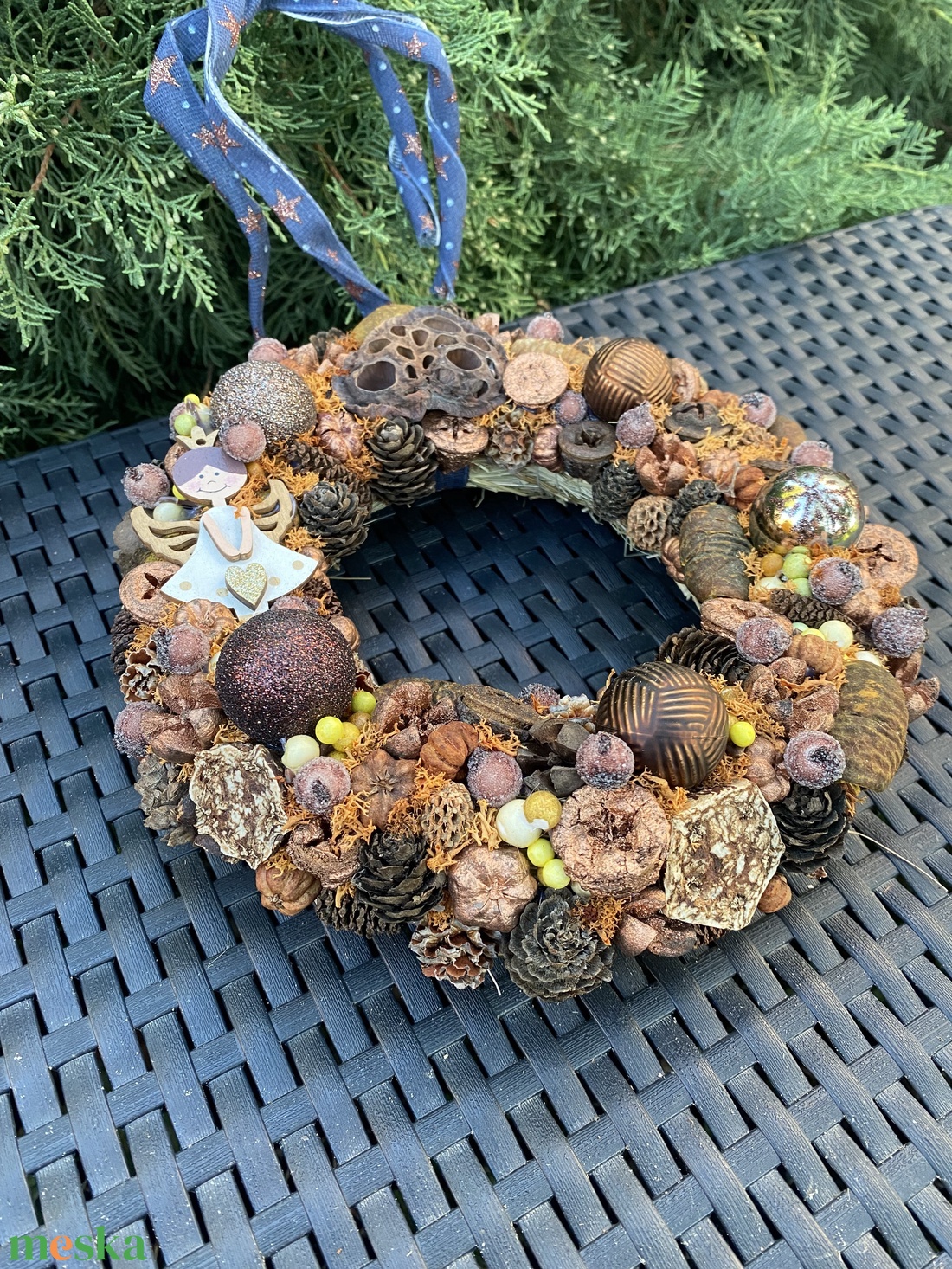 Angyalkás adventi ajtódísz - karácsony - adventi díszek - adventi ajtódísz - Meska.hu