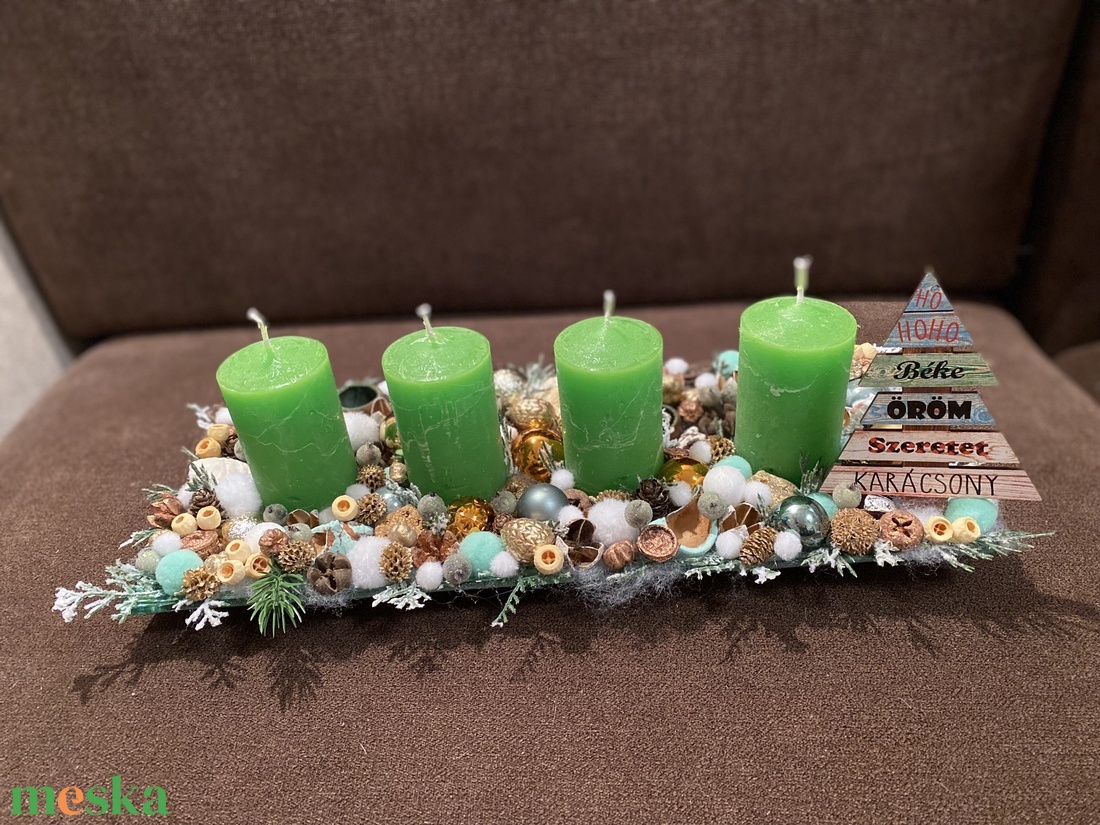 Zöld adventi asztaldísz - karácsony - adventi díszek - adventi asztaldísz - Meska.hu Zöld adventi asztaldísz - karácsony - adventi díszek - adventi asztaldísz - Meska.hu