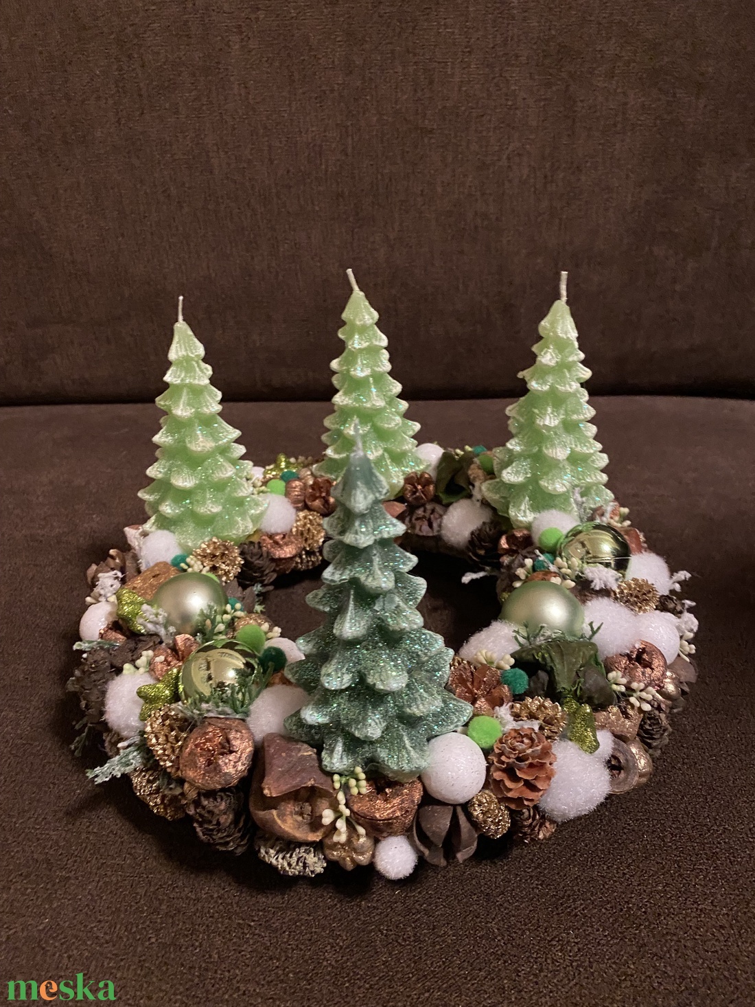 Fenyőfás adventi koszorú - karácsony - adventi díszek - adventi koszorú - Meska.hu