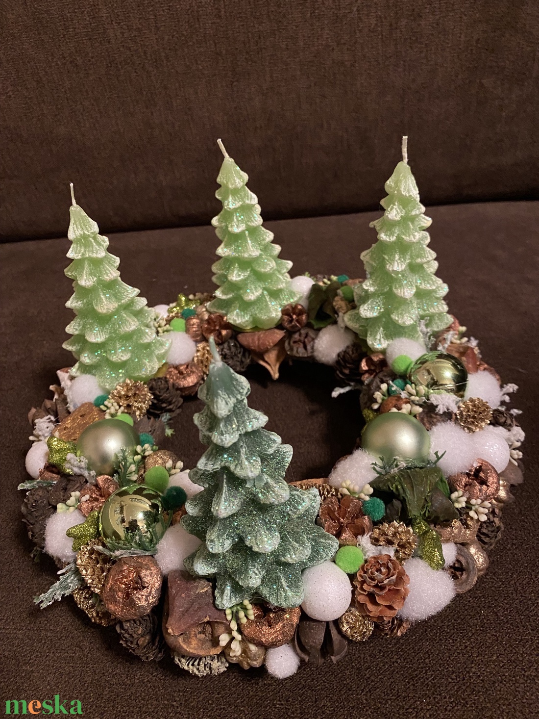 Fenyőfás adventi koszorú - karácsony - adventi díszek - adventi koszorú - Meska.hu