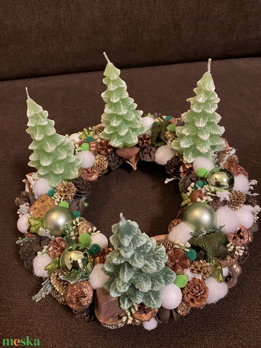 Fenyőfás adventi koszorú - karácsony - adventi díszek - adventi koszorú - Meska.hu
