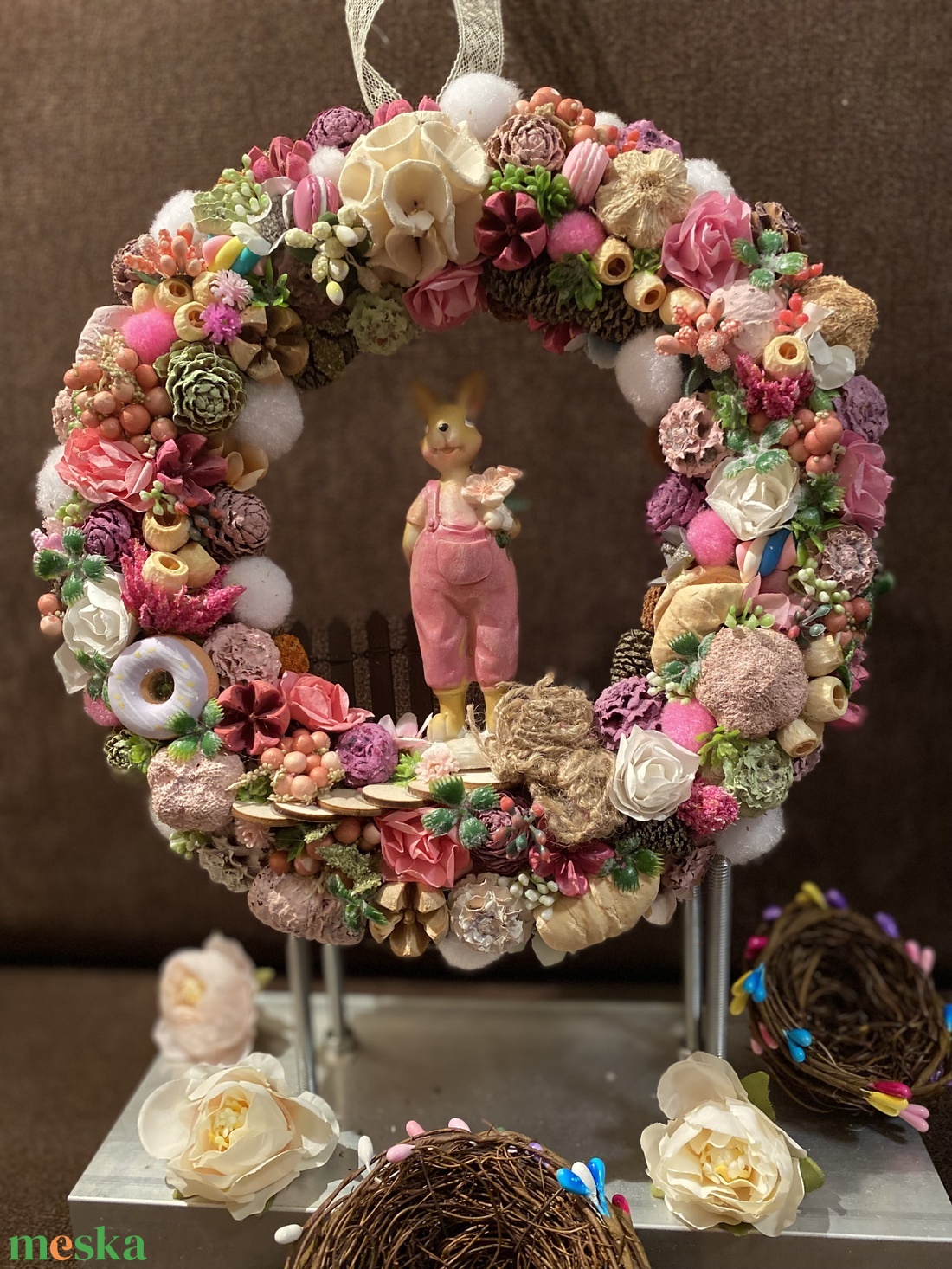 Tavaszi nyuszis ajtódísz - otthon & életmód - dekoráció - ajtó- és ablak dekoráció - ajtódísz & kopogtató - Meska.hu