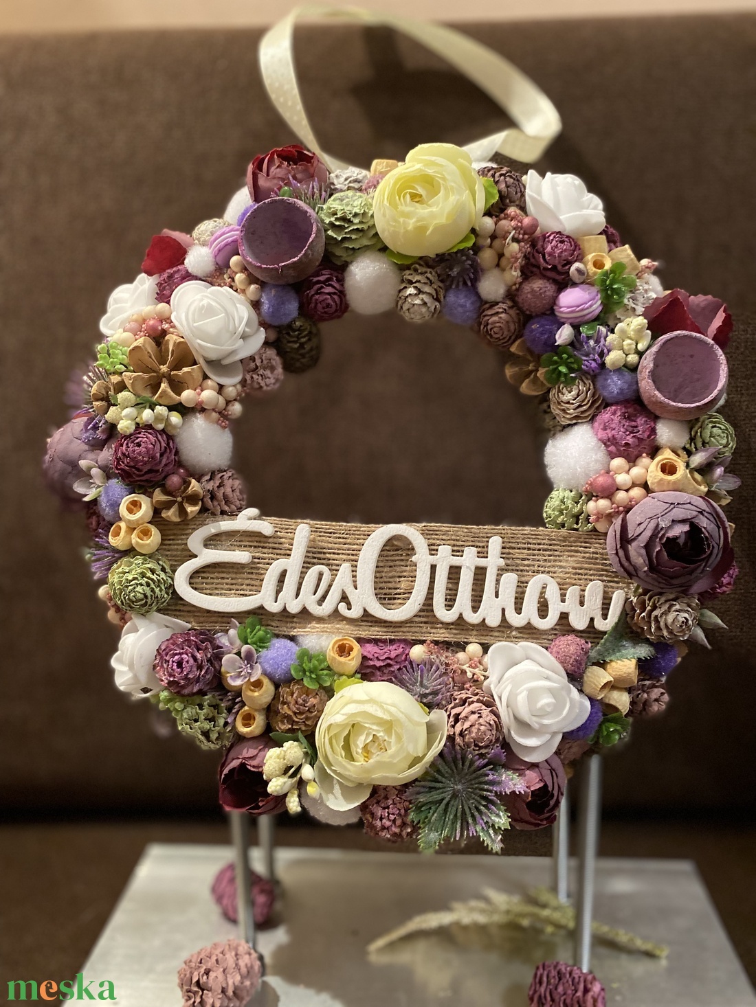 Édes otthon tavaszi ajtódísz - otthon & életmód - dekoráció - ajtó- és ablak dekoráció - ajtódísz & kopogtató - Meska.hu