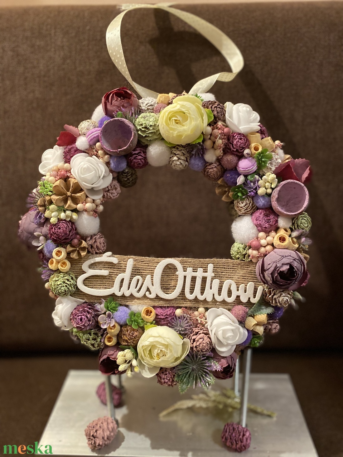 Édes otthon tavaszi ajtódísz - otthon & életmód - dekoráció - ajtó- és ablak dekoráció - ajtódísz & kopogtató - Meska.hu