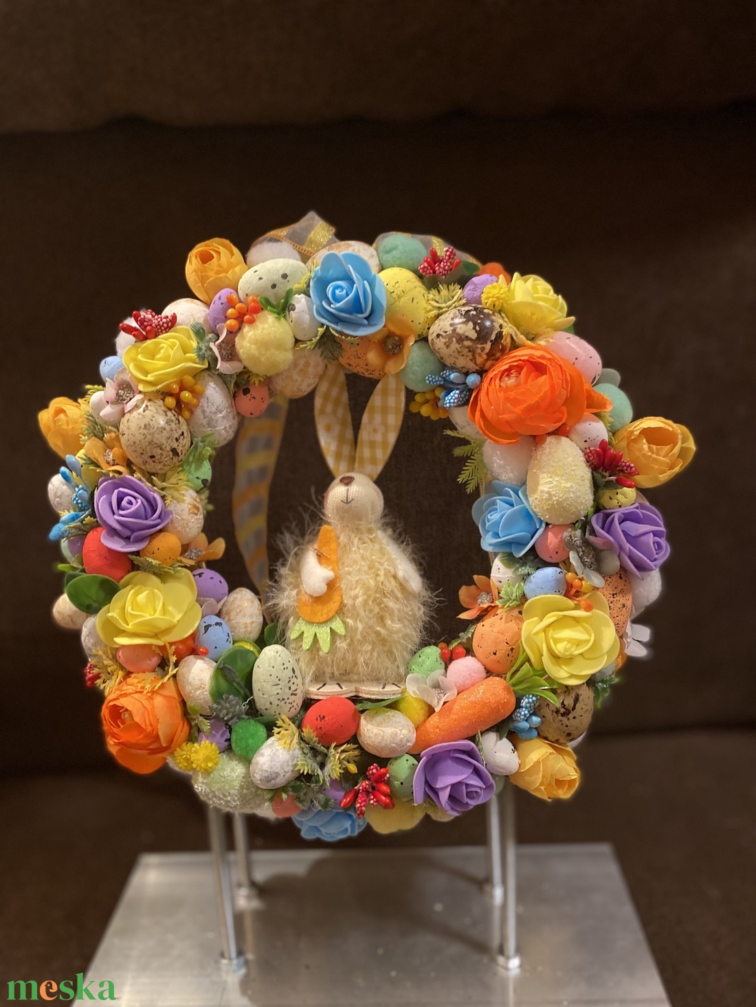 Tavaszi nyuszis ajtódísz - otthon & életmód - dekoráció - ajtó- és ablak dekoráció - ajtódísz & kopogtató - Meska.hu