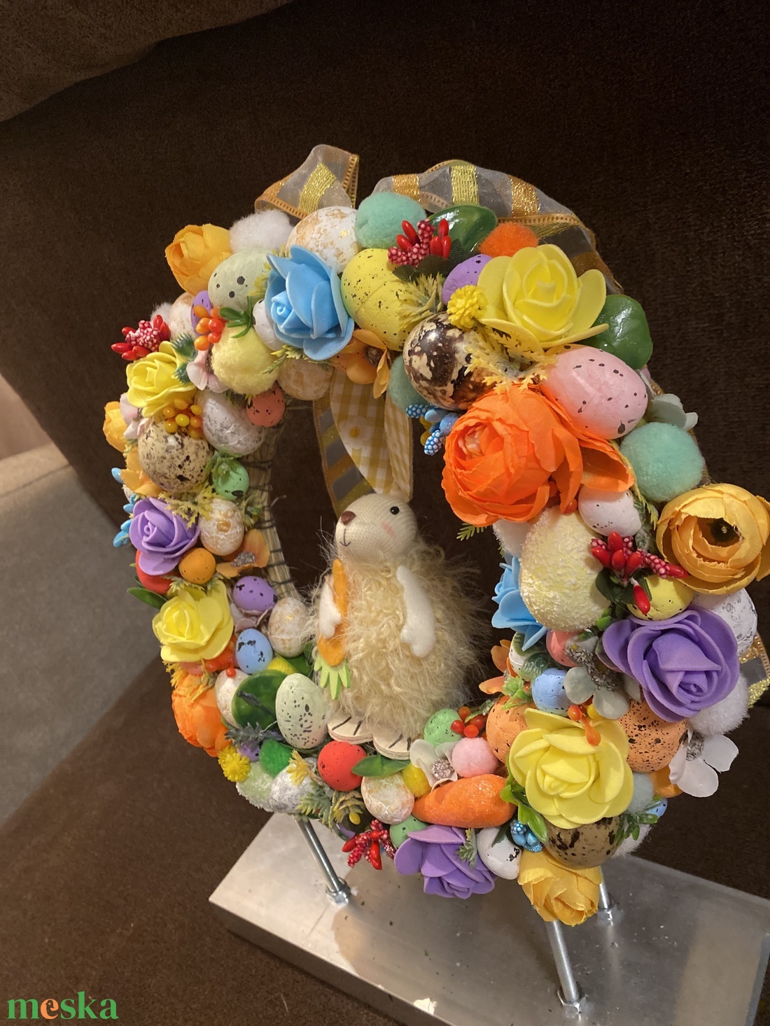 Tavaszi nyuszis ajtódísz - otthon & életmód - dekoráció - ajtó- és ablak dekoráció - ajtódísz & kopogtató - Meska.hu