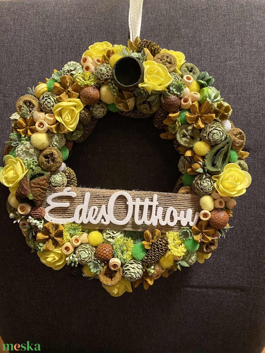 Élénk tavaszi édes otthon ajtódísz - otthon & életmód - dekoráció - ajtó- és ablak dekoráció - ajtódísz & kopogtató - Meska.hu