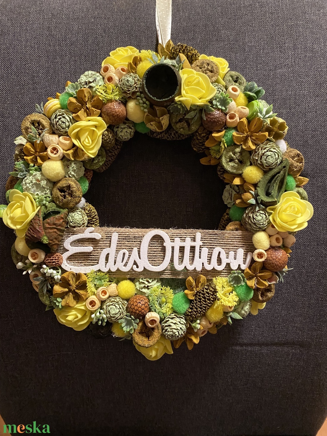 Élénk tavaszi édes otthon ajtódísz - otthon & életmód - dekoráció - ajtó- és ablak dekoráció - ajtódísz & kopogtató - Meska.hu