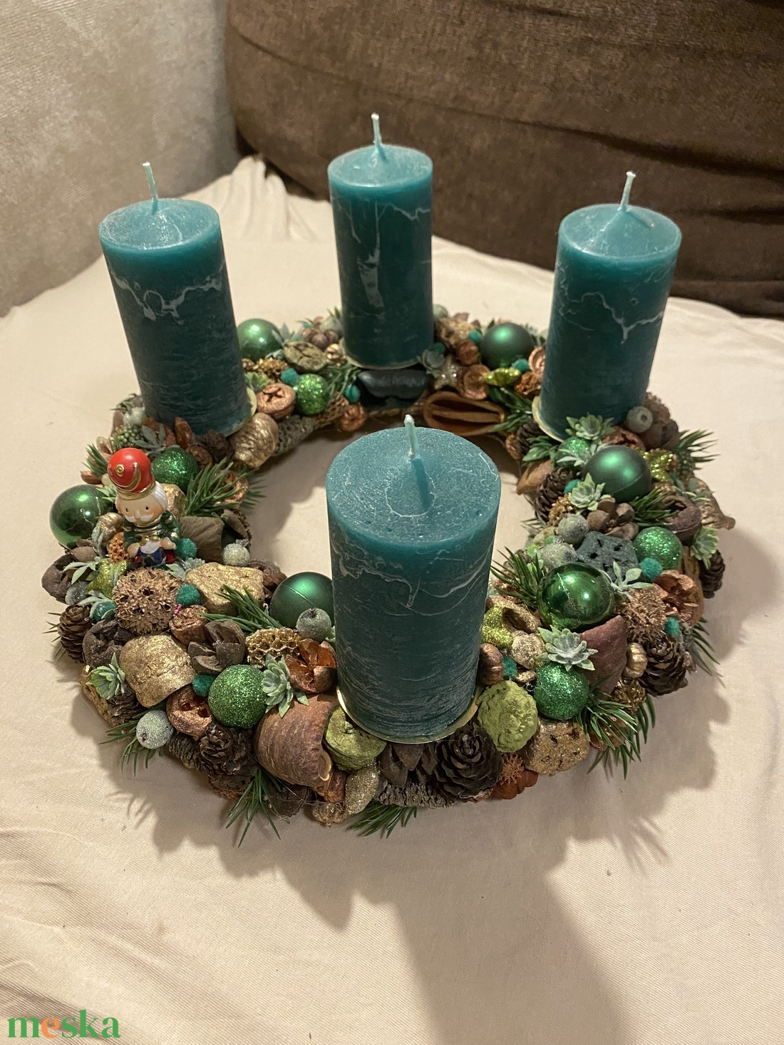 Adventi koszorú zöld - karácsony - adventi díszek - adventi koszorú - Meska.hu