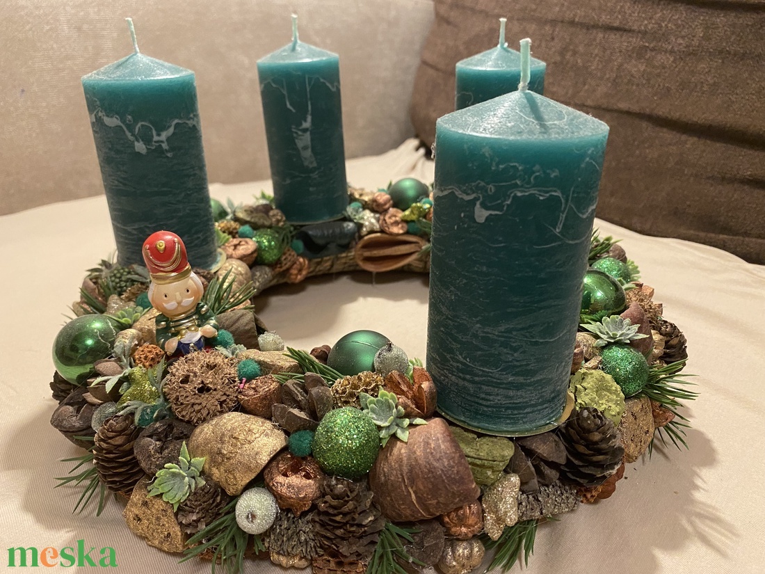 Adventi koszorú zöld - karácsony - adventi díszek - adventi koszorú - Meska.hu