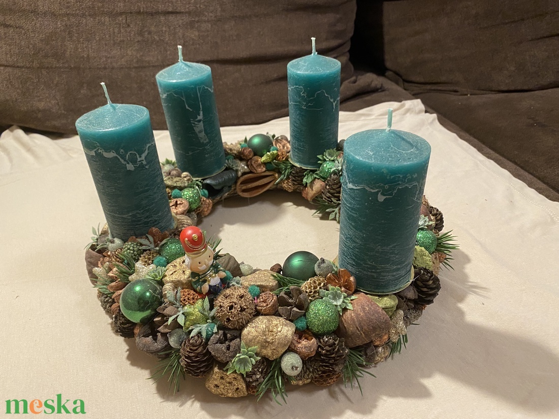Adventi koszorú zöld - karácsony - adventi díszek - adventi koszorú - Meska.hu