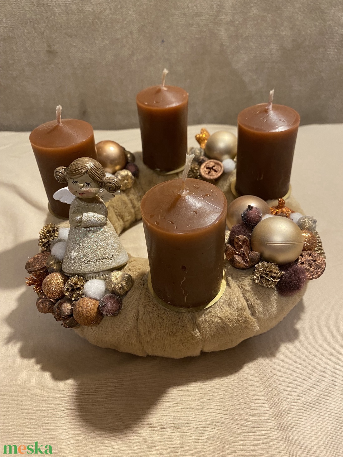 Adventi koszorú angyalkás - karácsony - adventi díszek - adventi koszorú - Meska.hu