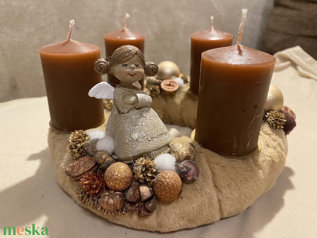 Adventi koszorú angyalkás - karácsony - adventi díszek - adventi koszorú - Meska.hu