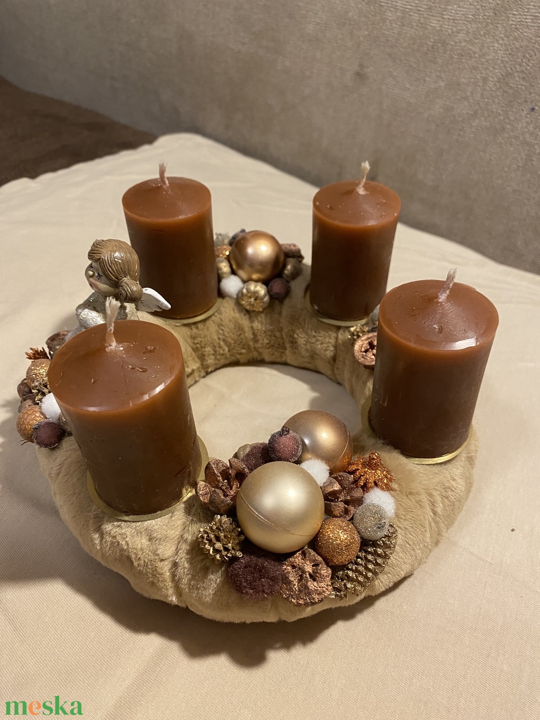 Adventi koszorú angyalkás - karácsony - adventi díszek - adventi koszorú - Meska.hu