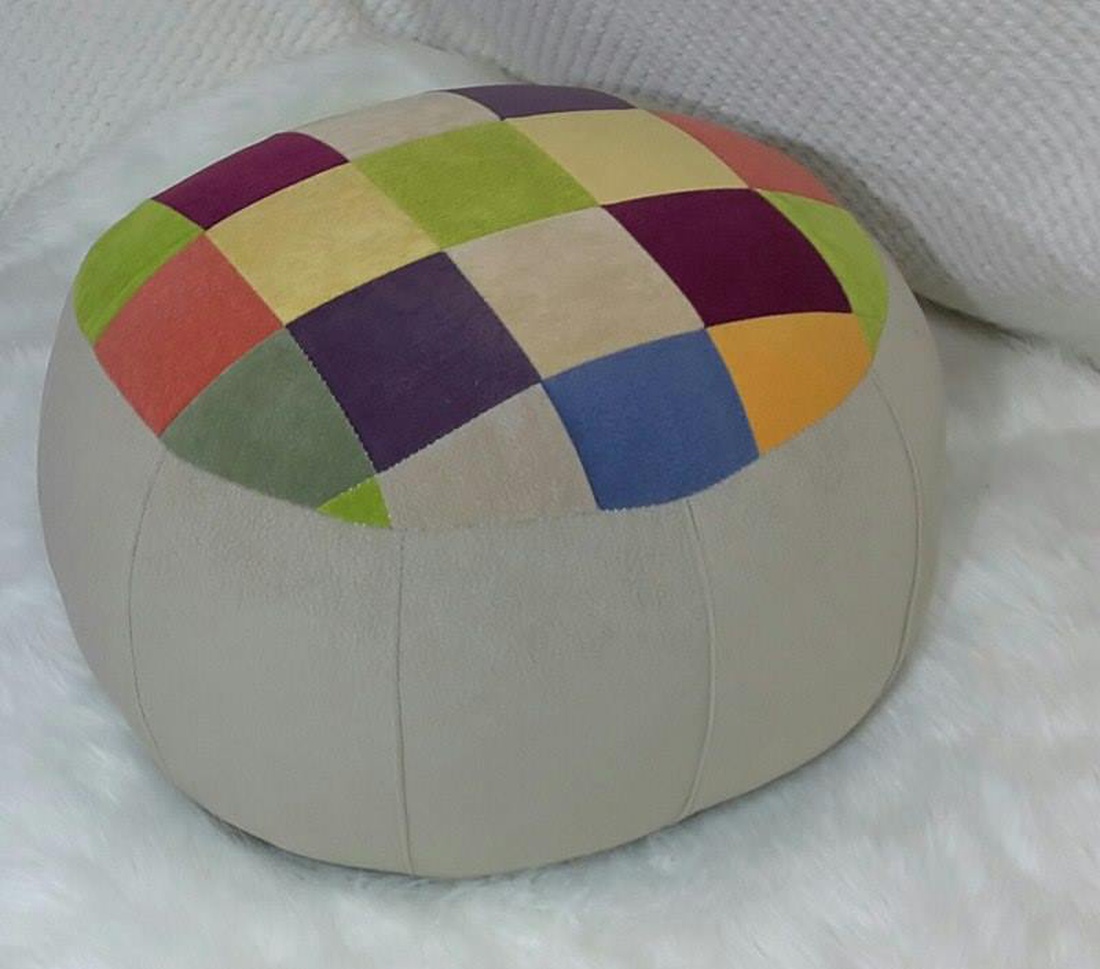 Kerek puff Enoa szövetből -  - Meska.hu