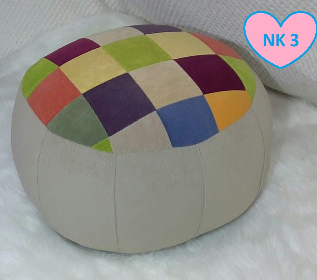 Kerek puff Enoa szövetből -  - Meska.hu