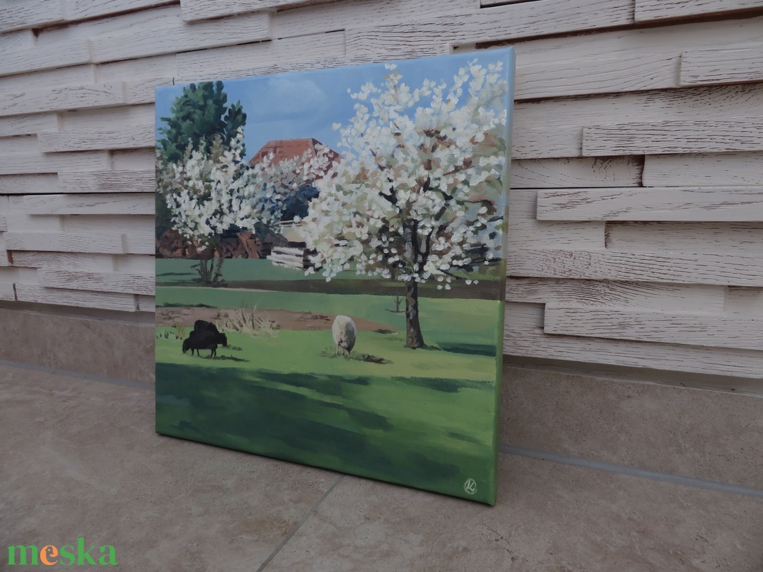 Tavaszi kert olajfestmény - művészet - festmény - olajfestmény - Meska.hu