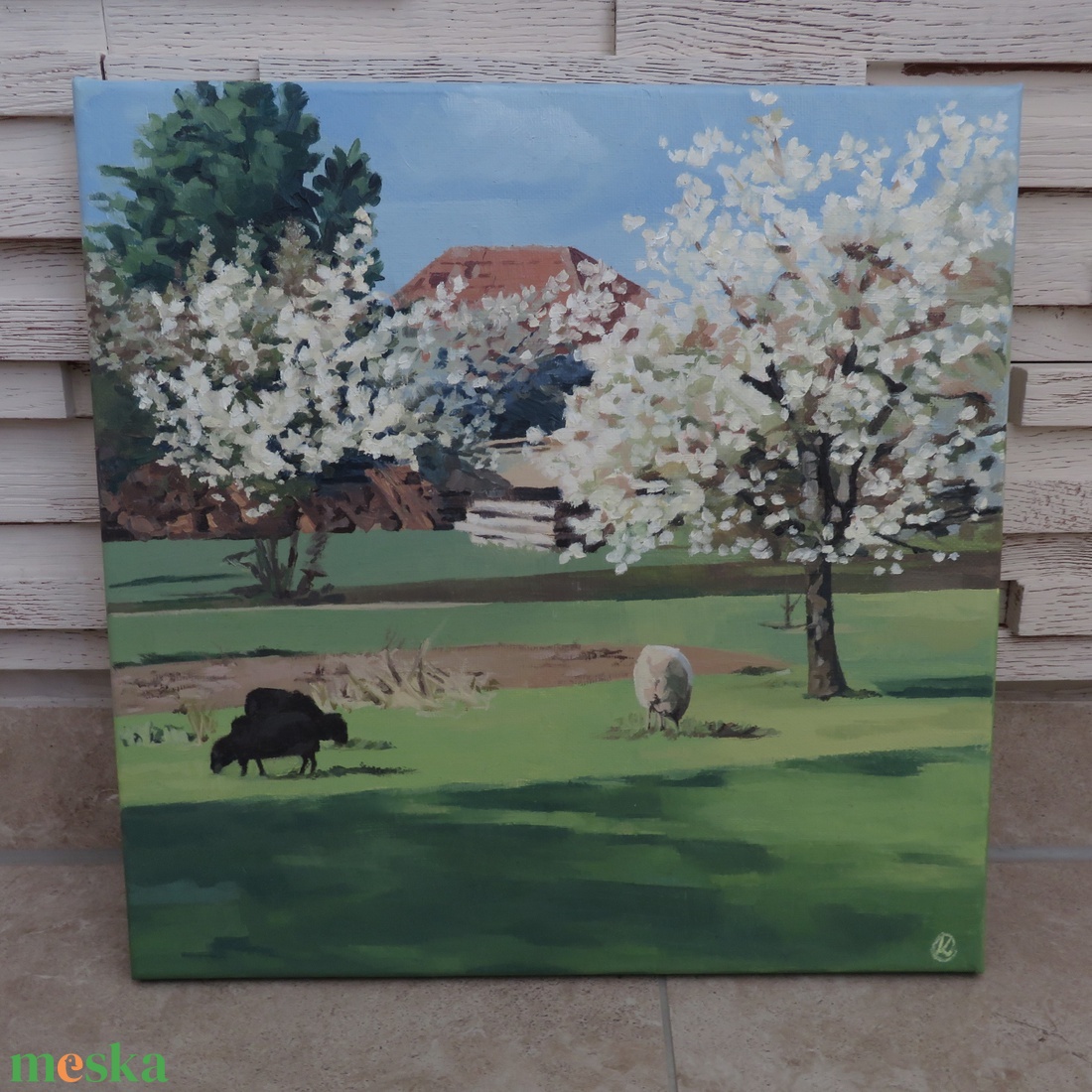 Tavaszi kert olajfestmény - művészet - festmény - olajfestmény - Meska.hu