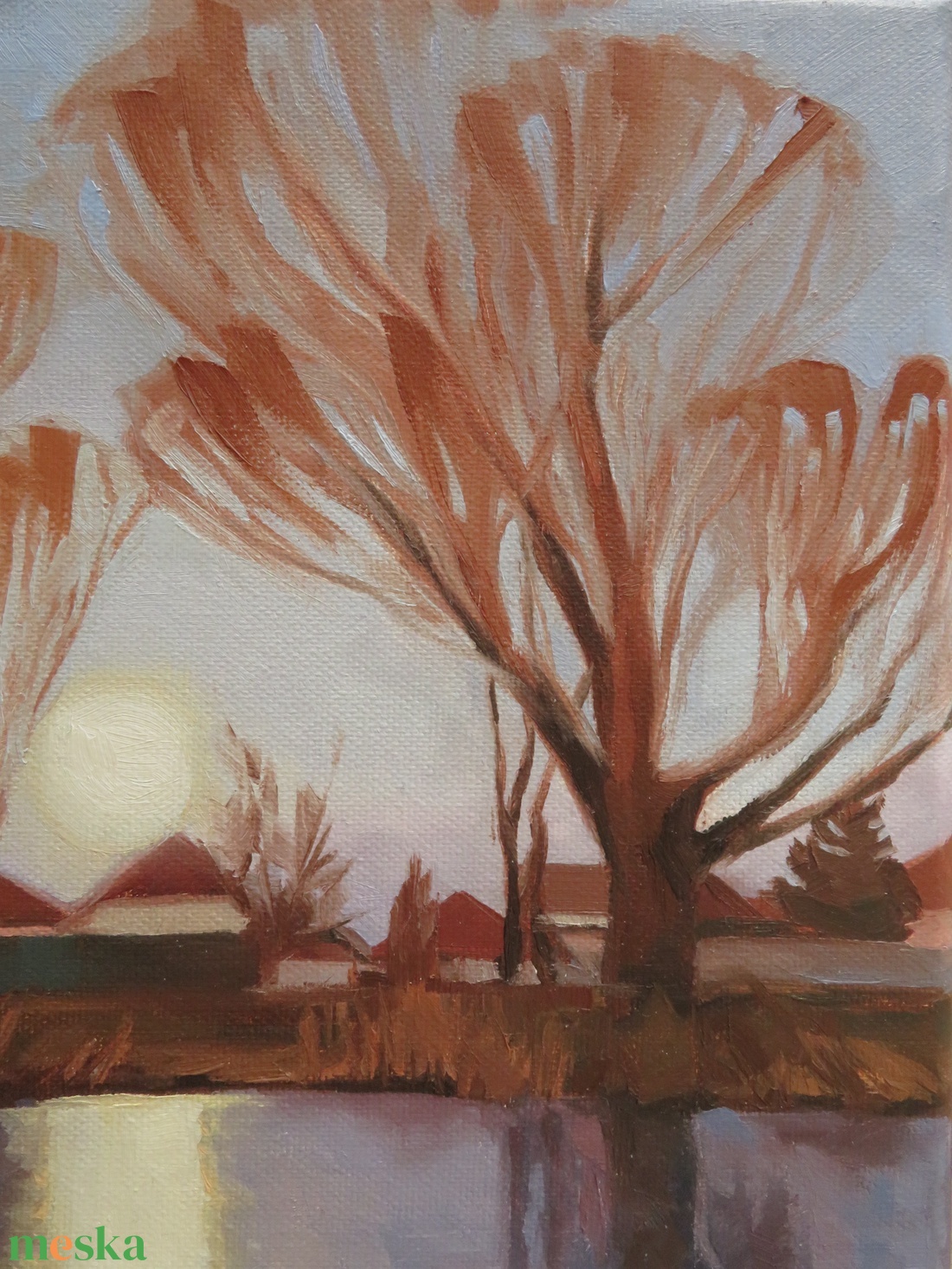 A Hold és én - művészet - festmény - olajfestmény - Meska.hu