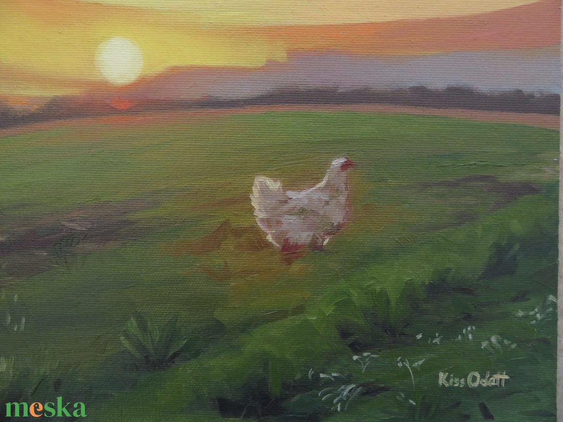 Nagypapám tyúkja - művészet - festmény - olajfestmény - Meska.hu