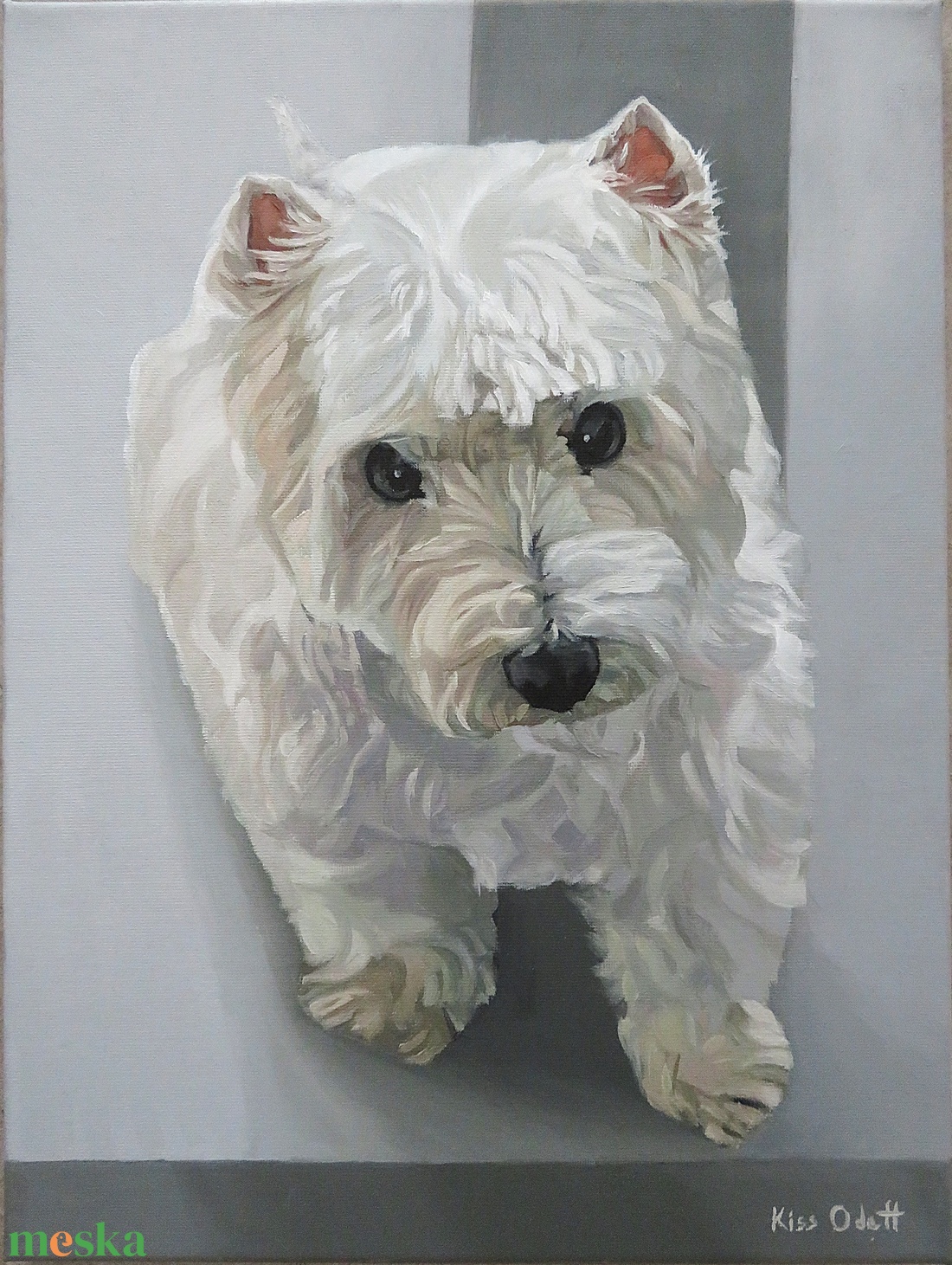 Kisállat portréfestmény fotó alapján  - művészet - festmény - olajfestmény - Meska.hu
