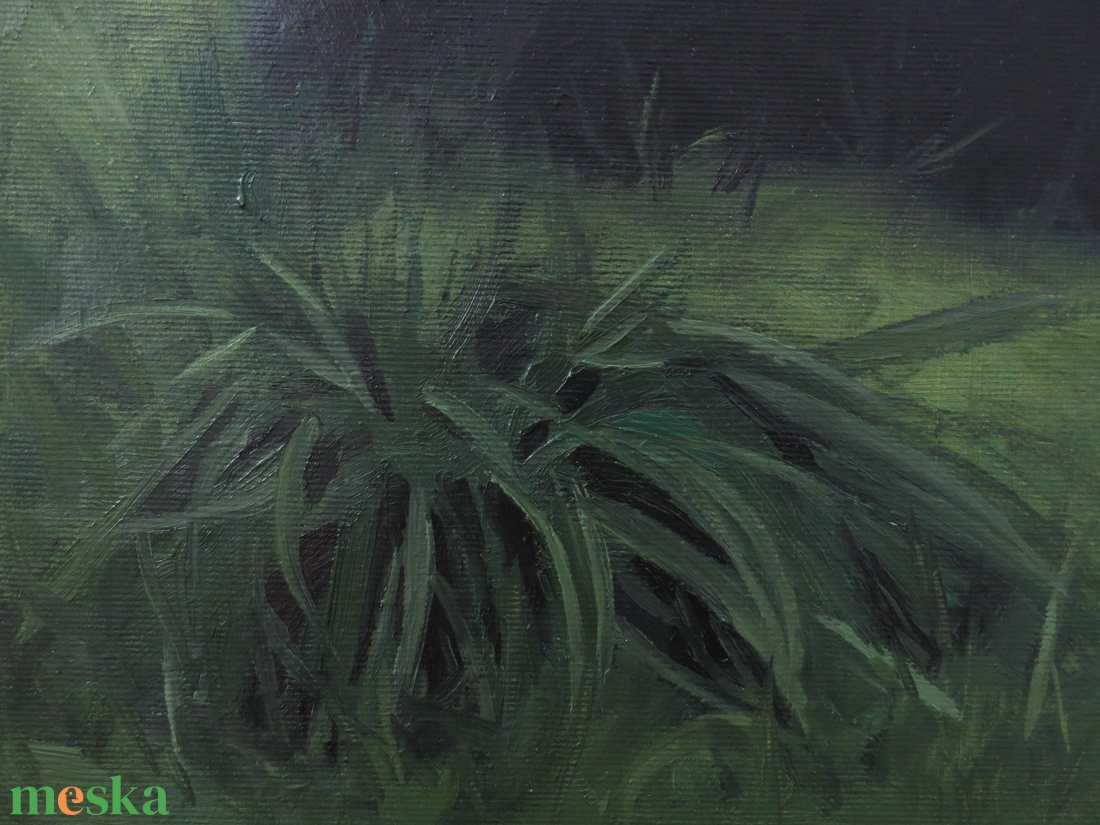 Fekete macska - művészet - festmény - olajfestmény - Meska.hu