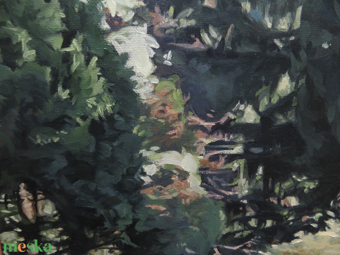 Őz a botanikus kertben - művészet - festmény - olajfestmény - Meska.hu