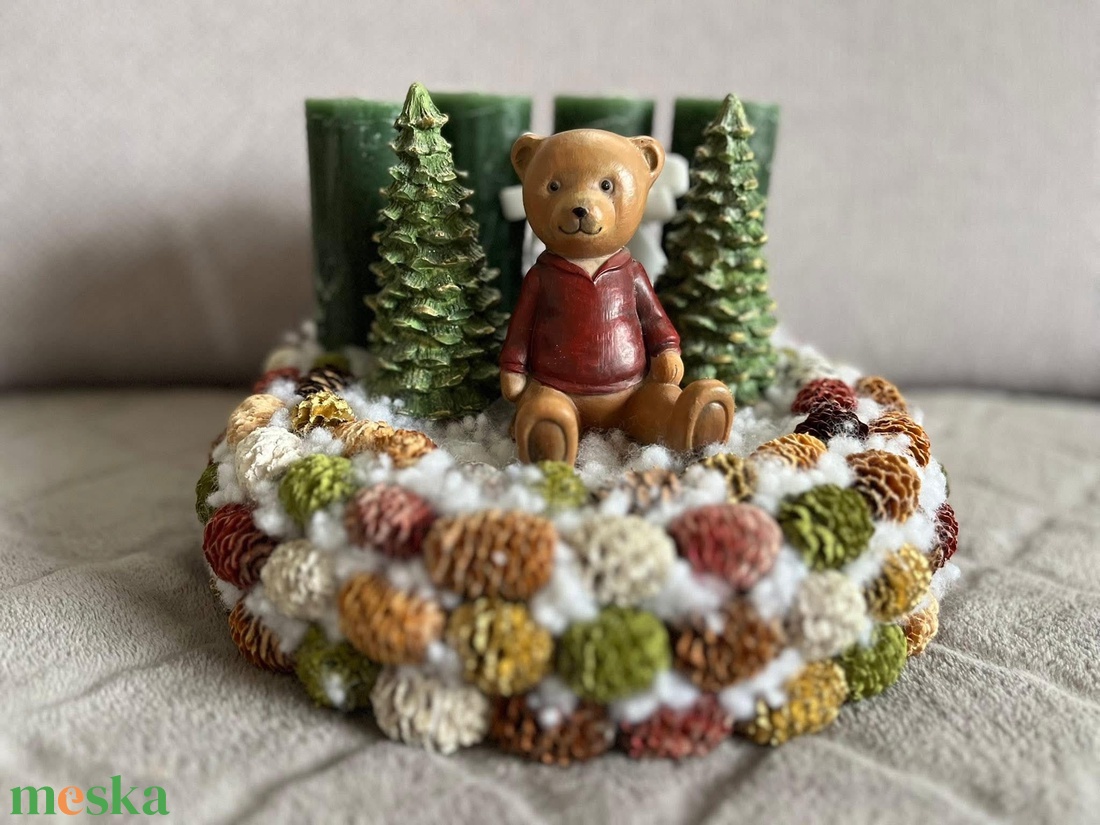 Macis adventi koszorú - karácsony - adventi díszek - adventi koszorú - Meska.hu