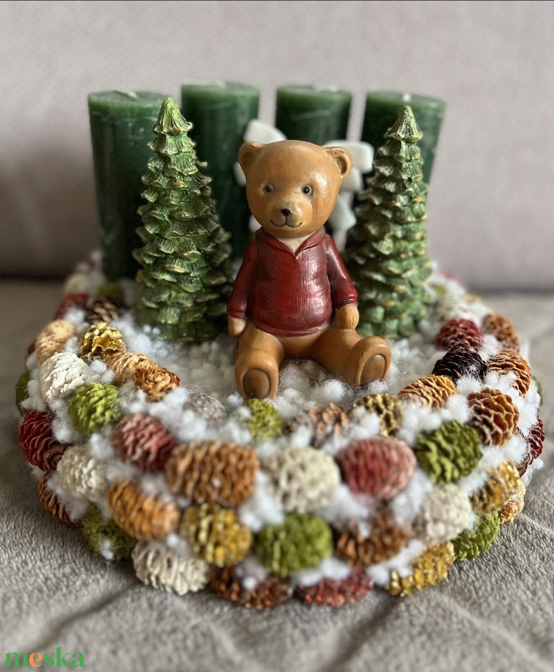 Macis adventi koszorú - karácsony - adventi díszek - adventi koszorú - Meska.hu
