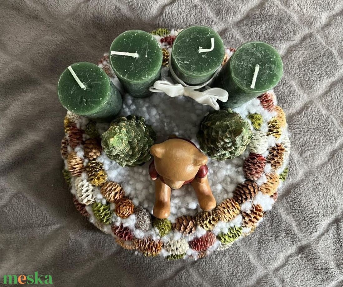 Macis adventi koszorú - karácsony - adventi díszek - adventi koszorú - Meska.hu