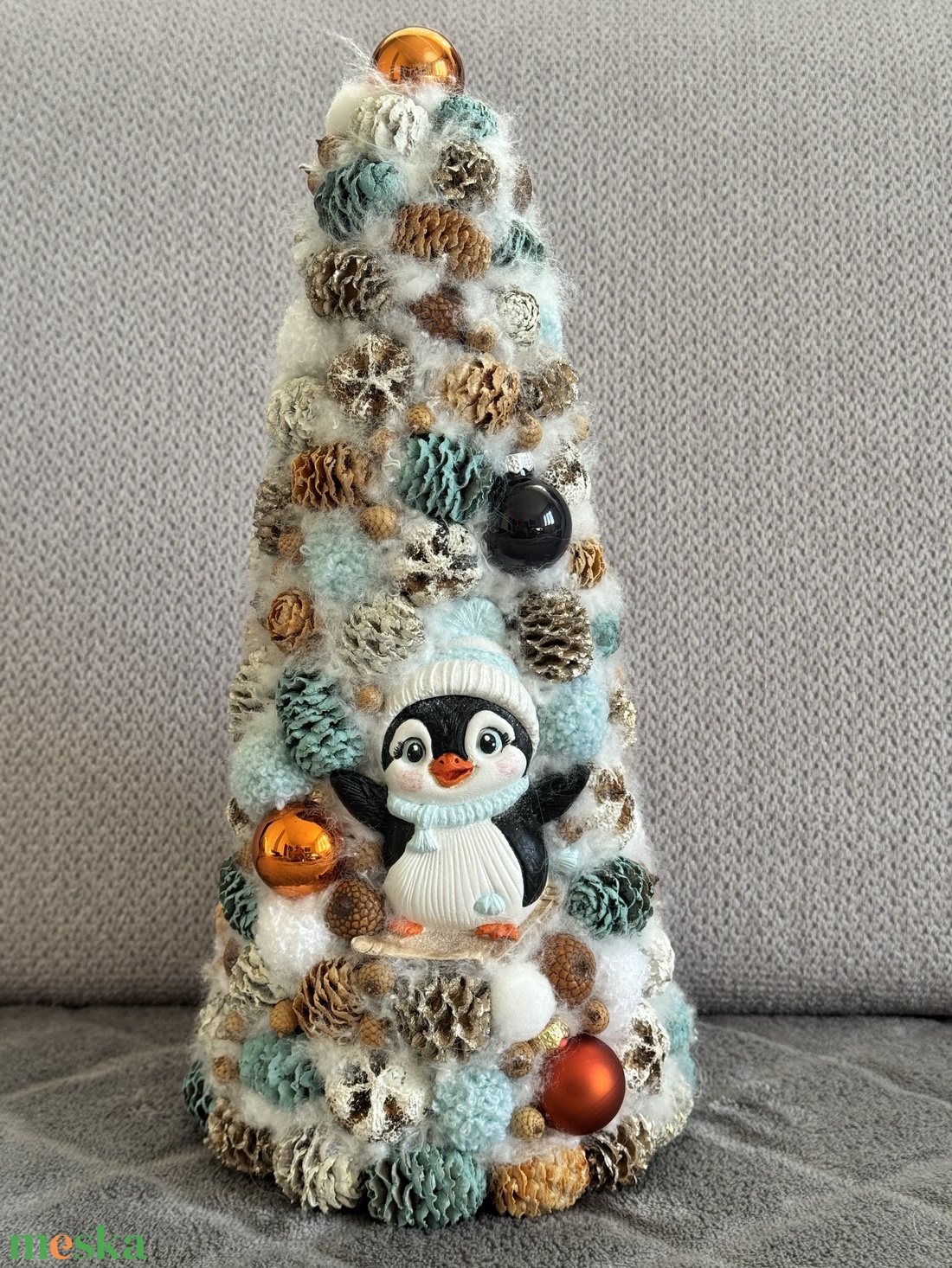 Adventi pingvines szett - karácsony - adventi díszek - adventi ajtódísz - Meska.hu