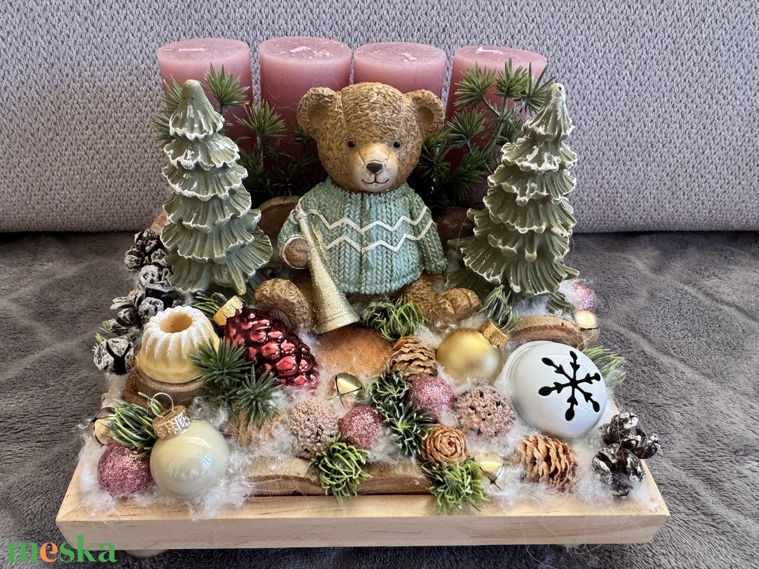 Adventi macis asztaldisz - karácsony - adventi díszek - adventi asztaldísz - Meska.hu