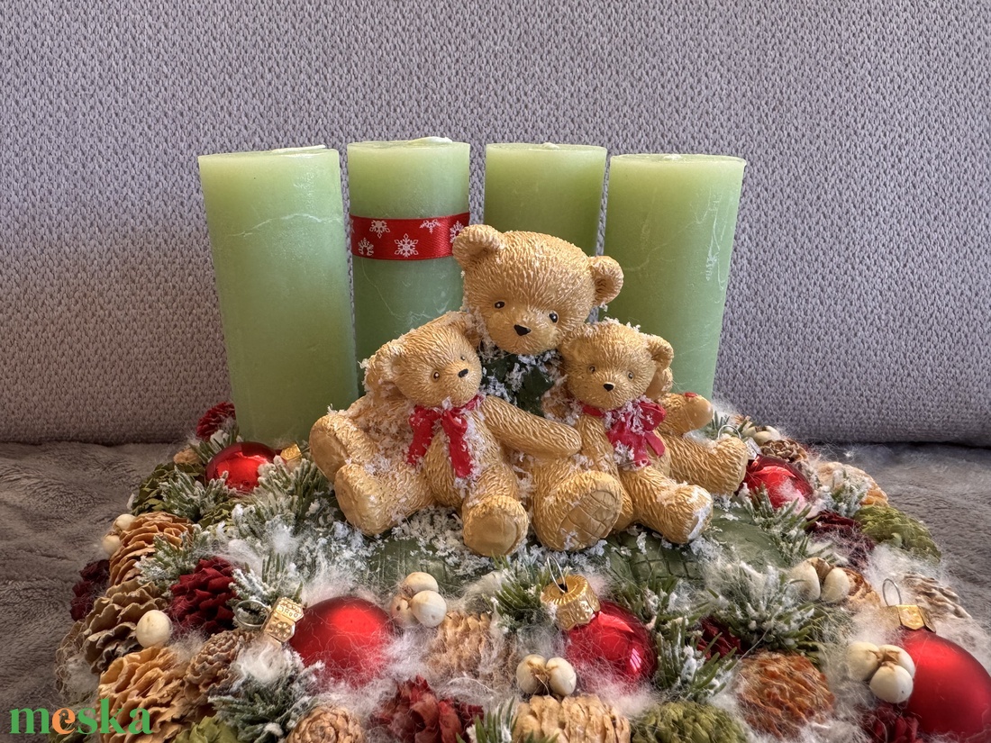 Macis adventi teli koszorú - karácsony - adventi díszek - adventi koszorú - Meska.hu