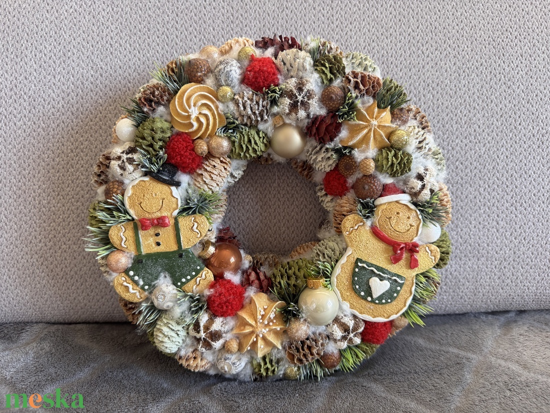 Mézis adventi kopogtató - karácsony - adventi díszek - adventi ajtódísz - Meska.hu